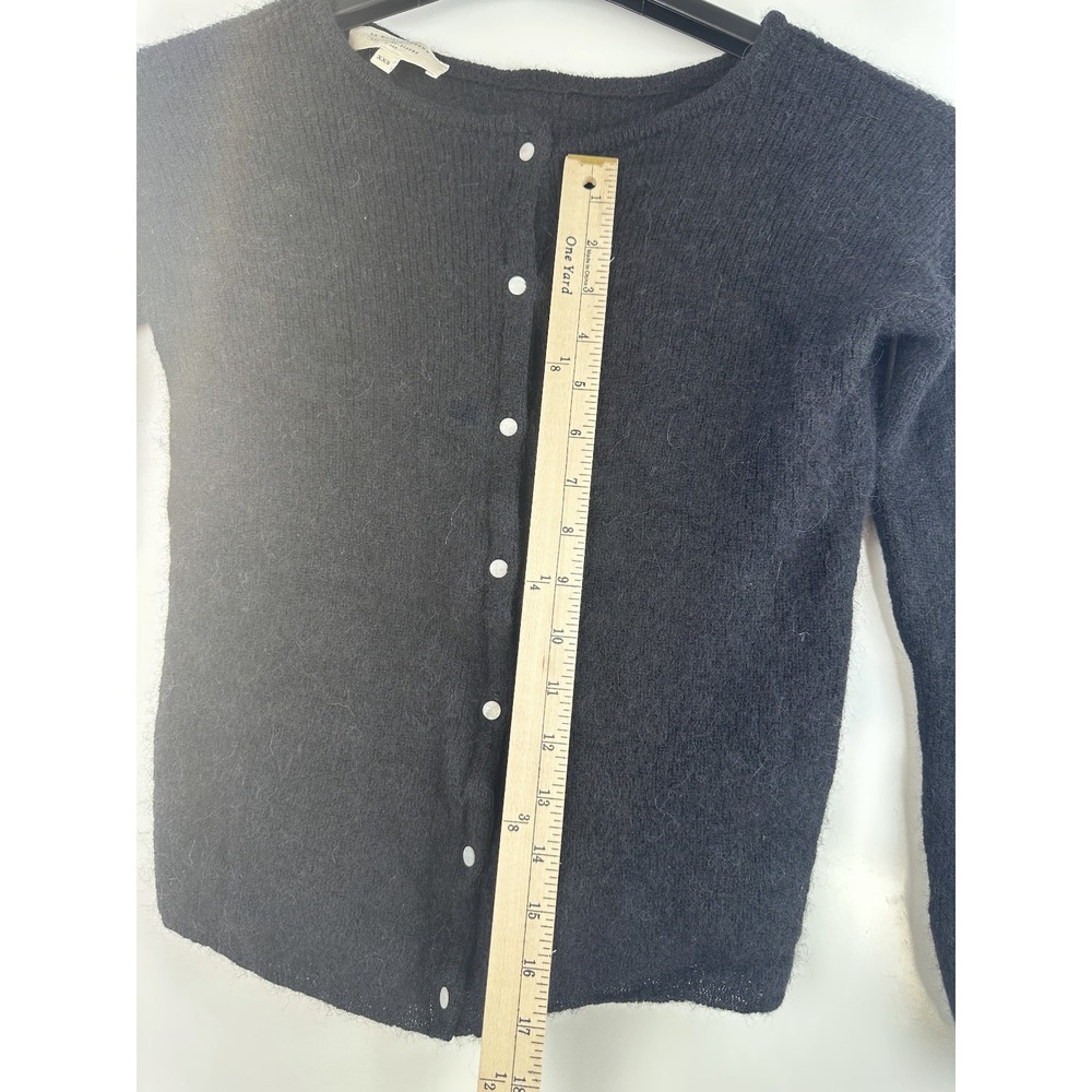 Sezane Gaspard Super Kid Mohair Baby Alpaca Black Cardigan Sweater XXS Luxury - Picture 9 of 16